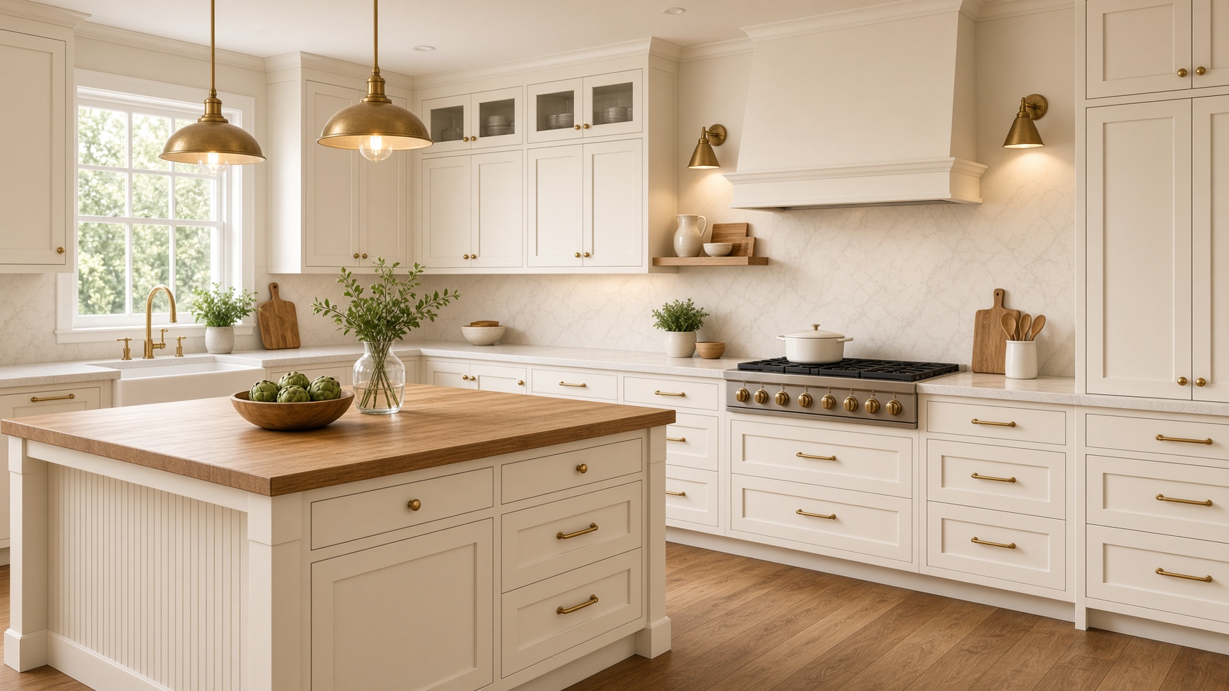 Cream White Shaker RTA kitchen cabinets