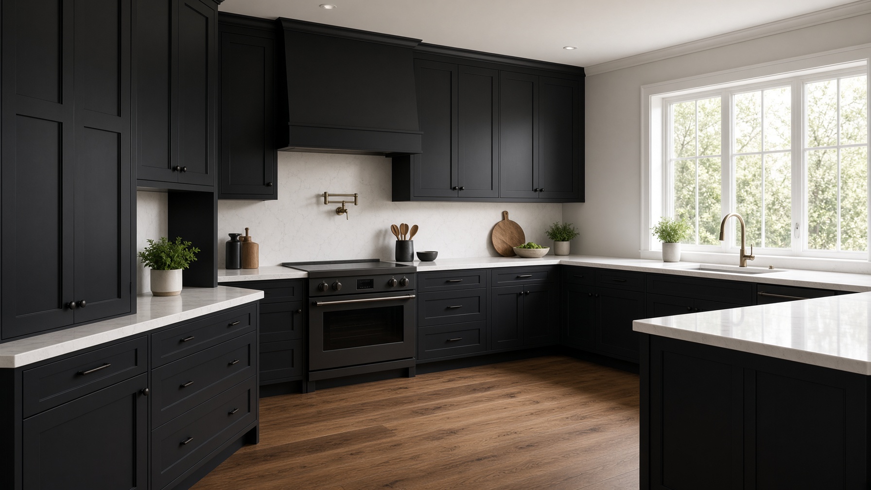 Ebony Shaker RTA kitchen cabinets