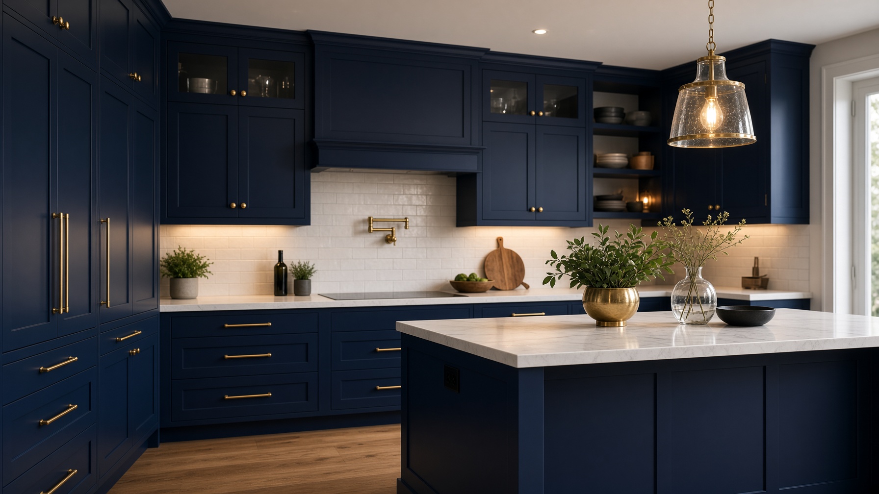 Aria Blue Shaker RTA kitchen cabinets