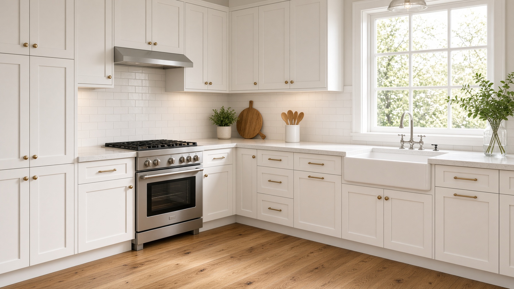 White shaker kitchen cabinets in an Upstate South Carolina home